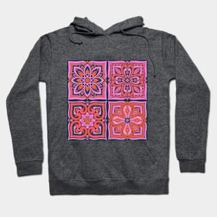 Moroccan Tiles - Flamingo Hoodie